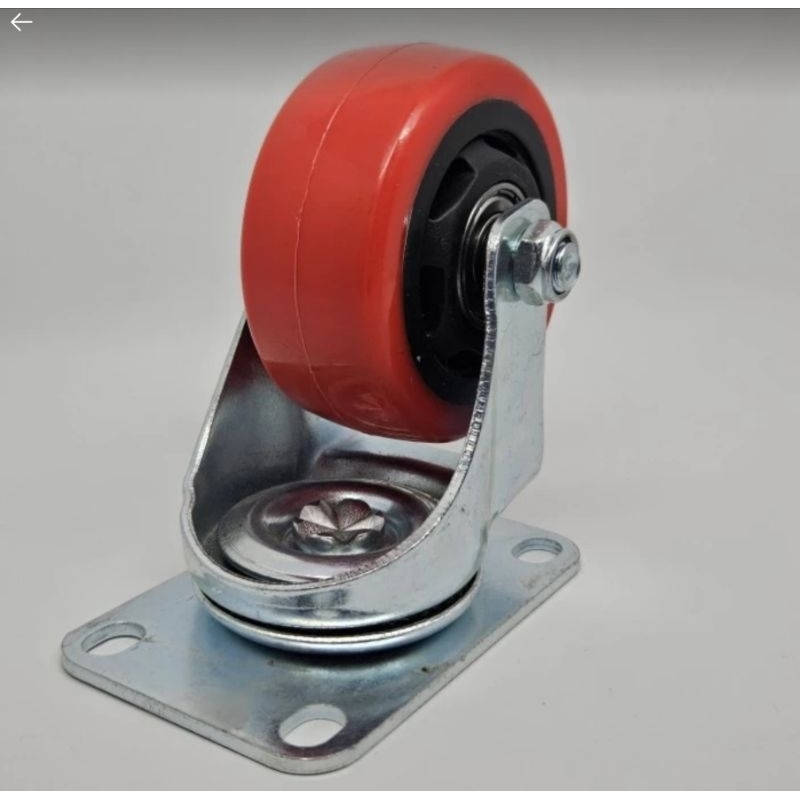 Jual Roda pu merah 3 inch ball bearing hidup | Shopee Indonesia