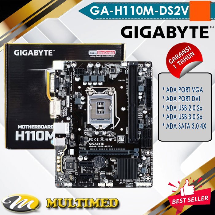 Paket Motherboard H110 LGA 1151 DDR4 Core I5 6400 6500 Fan RAM