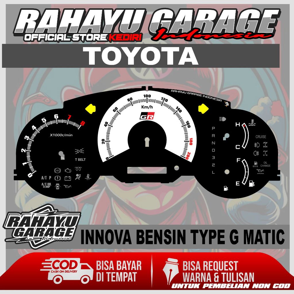 Jual papan speedometer custom innova old bensin type g manual dan matic ...