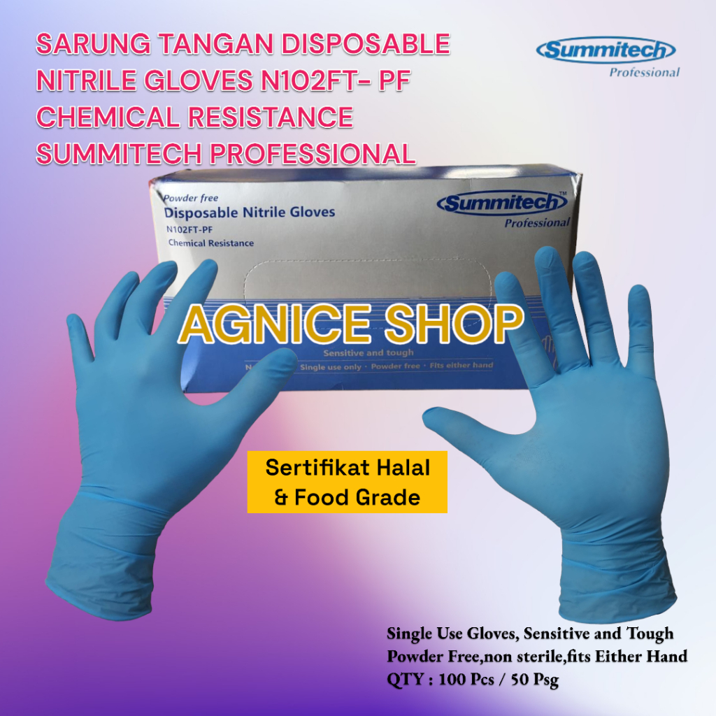 N102ft Pf Disposable Rubber Gloves Near Me Summitech Nitrile