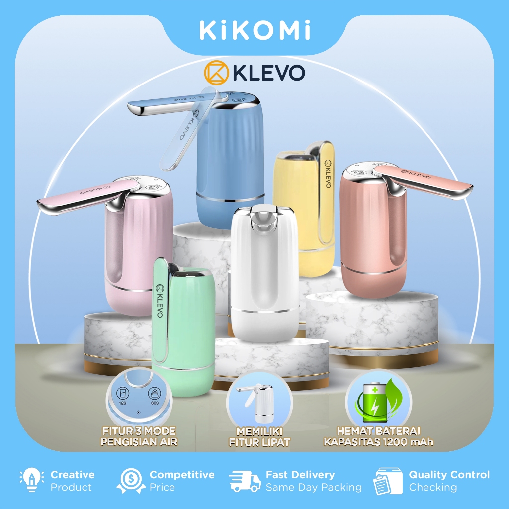 Jual KLEVO KL-WP06 POMPA AIR GALON LIPAT ELEKTRIK 2 TOMBOL Rechargeable ...