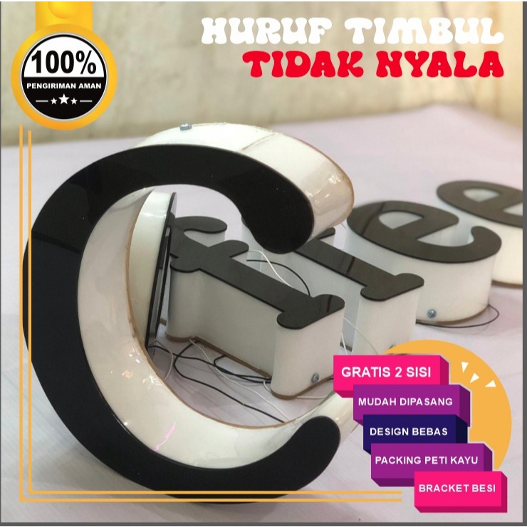 Jual Letter sign / Huruf Timbul Akrilik Tidak Nyala | Shopee Indonesia