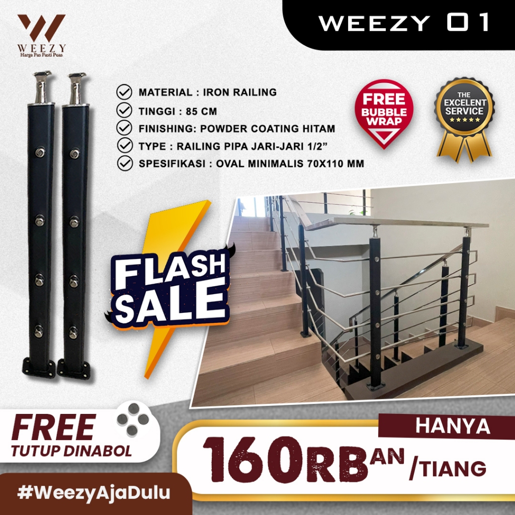 Jual RAILING TANGGA TERMURAH - RAILING PIPA [Weezy 01] Railing tangga ...