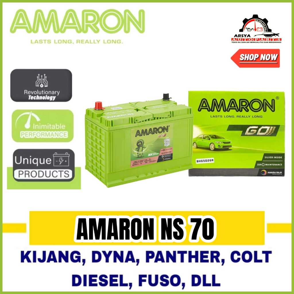 Jual Aki Mobil AMARON - Aki Kering NS70 / 65D26R / 65Ah (VOUCHER