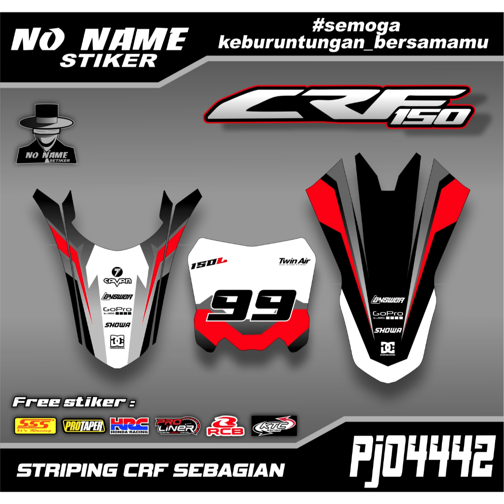 Jual Sticker setiker stiker decal CRF 150 L- (pj04442) minimalis -Dekal ...