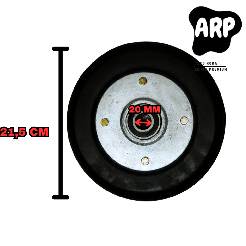Jual Roda Troli 8 inch Double Bearing Velg Aluminium Laher 6204 Full ...