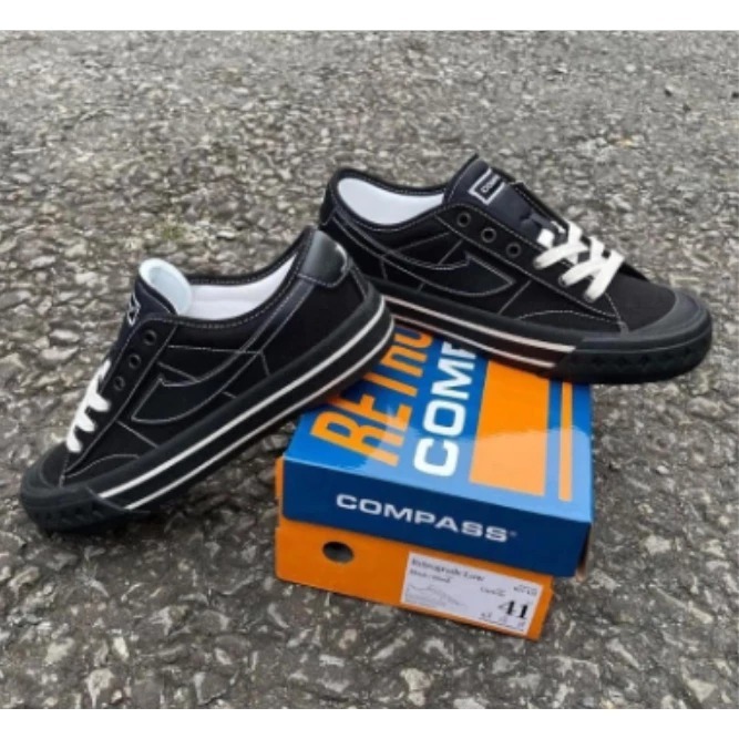 Jual SEPATU COMPASS RETROGRADE LOW DOUBLE BLACK SEPATU SEKOLAH PRIA DAN ...