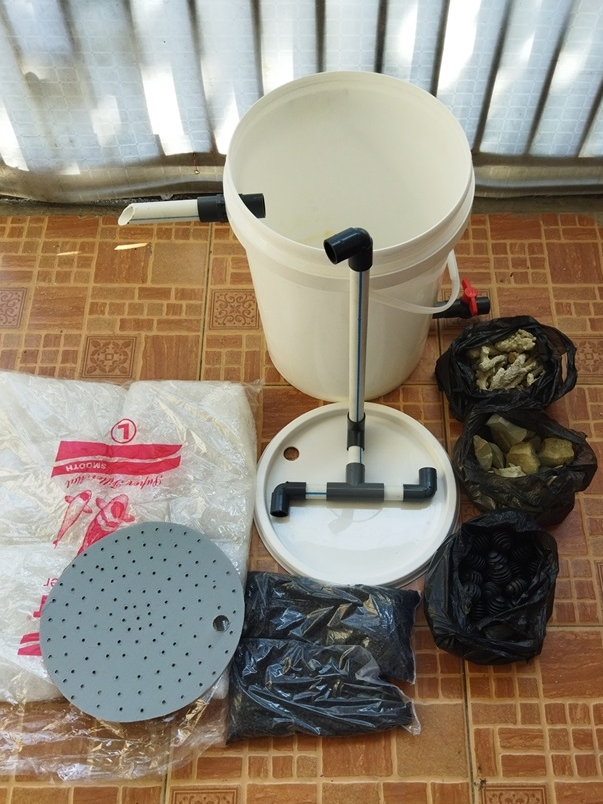Jual ember filter kolam ikan koi, lele, nila, kura kura, ukuran 25L ...