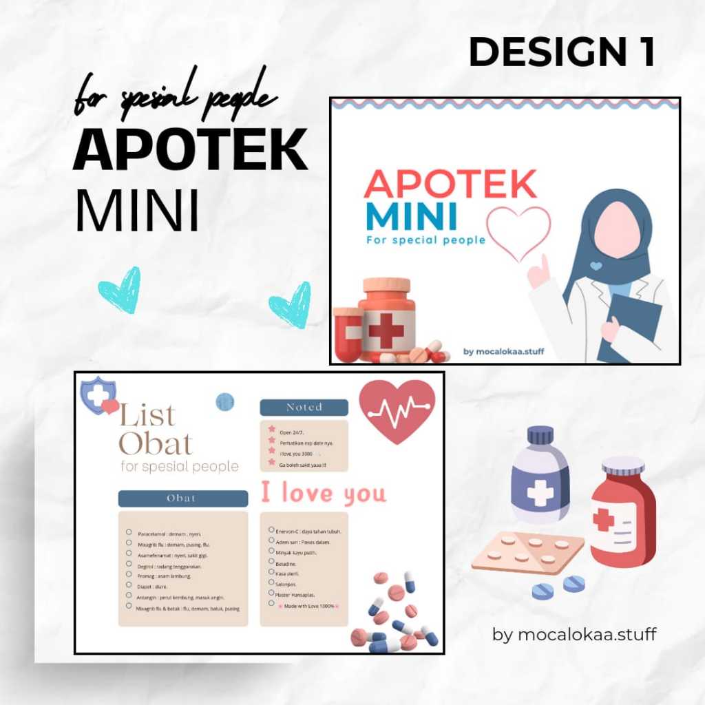 Jual Apotek mini by mocalocaa.stuff (obat-box-stiket) | Shopee Indonesia