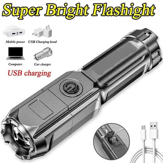 Senter Flashlight swat LED Zoom 4 Mode Senter LED Mini Senter Cas LED