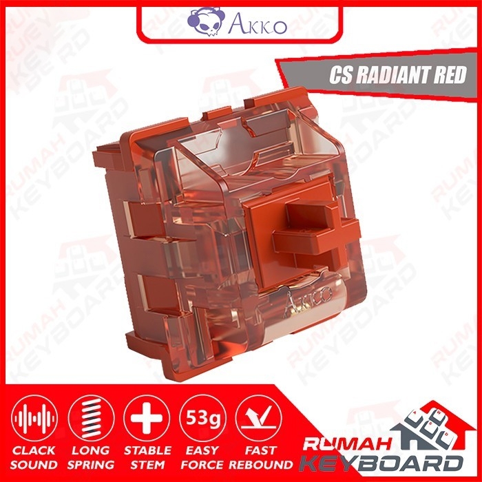 Jual SWITCH - AKKO RADIANT RED - 3 PIN - 53g - PCB MOUNT - LINEAR ...