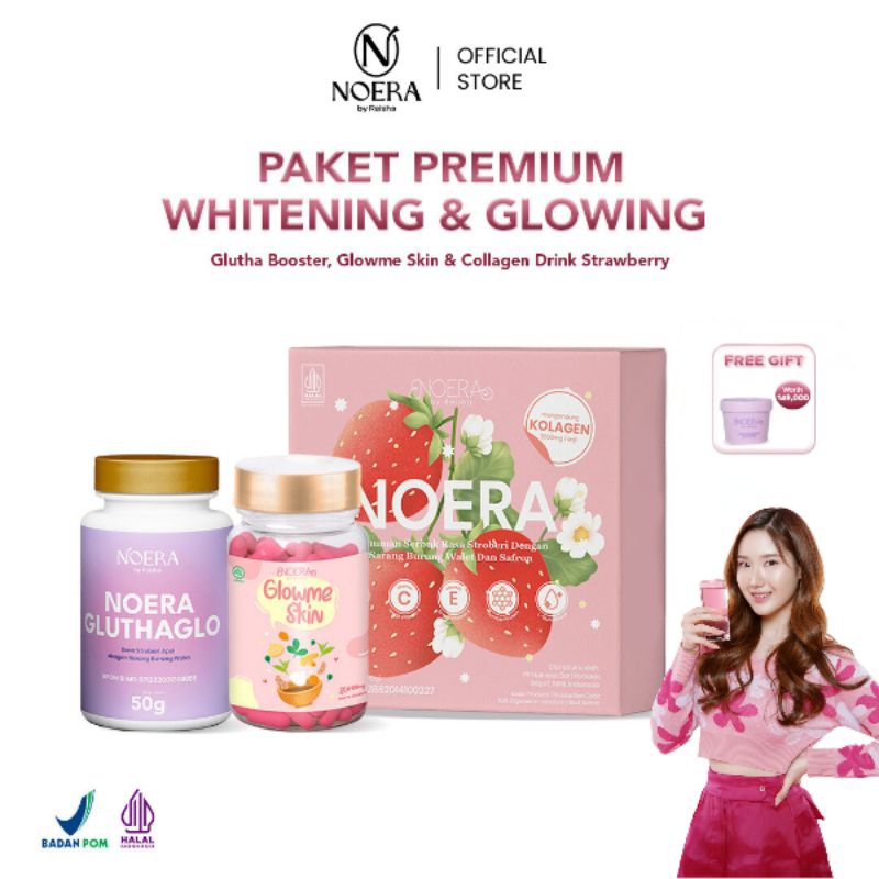 Jual Bundle Noera Paket Premium Whitening Glowing Collagen Drink