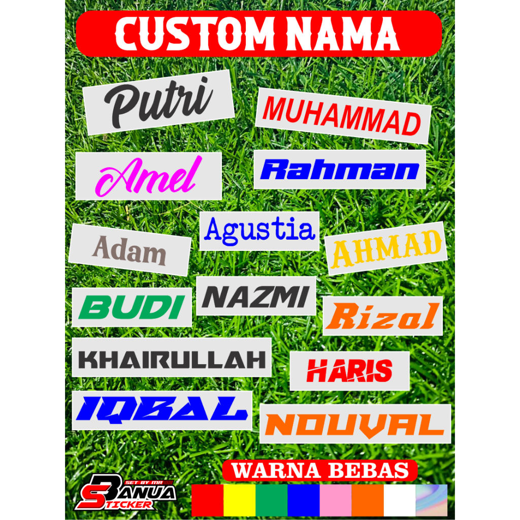 Jual Custom Sticker Nama | Shopee Indonesia