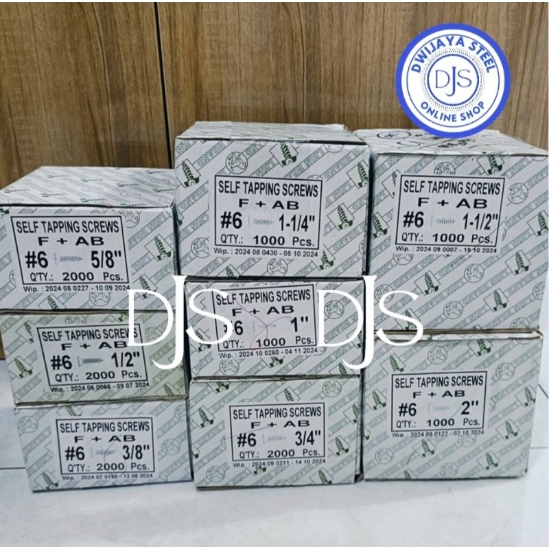 Jual 100PCS FAB (+) #6 SEKRUP TAPPING PUTIH FH (+) SKRUP KEPALA RATA F ...