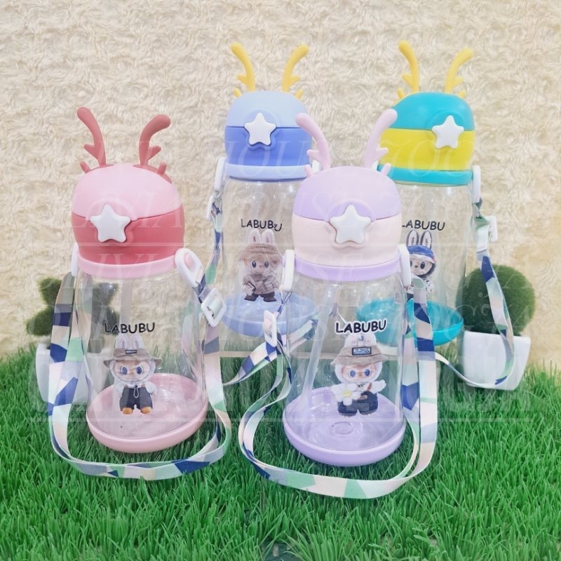 Jual Botol Minum Labubu Tali Panjang Tempat Minum Labubu Sedotan Botol ...