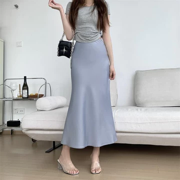 Dealova Wear Jili Rok Panjang Satin Silk Premium Korean Premium Satin Skirt Wanita