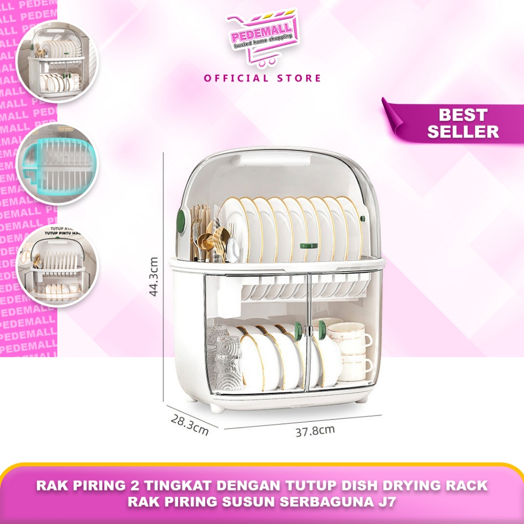 Jual Rak Piring 2 Tingkat Dengan Tutup Dish Drying Rack Rak Piring ...