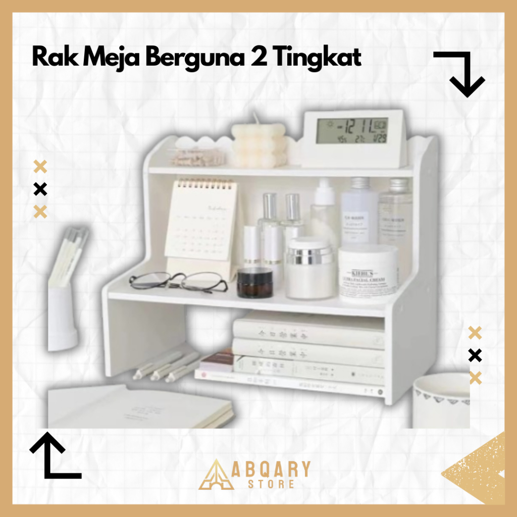 Jual Rak Meja Serbaguna 2 Tingkat / Rak Meja Susun Tempat Alat Tulis ...