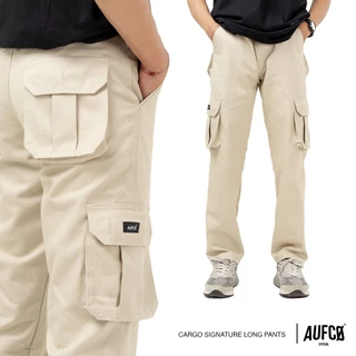AUFCO |  LONG CARGO PANTS | SLIM STRAIGHT | CREAM