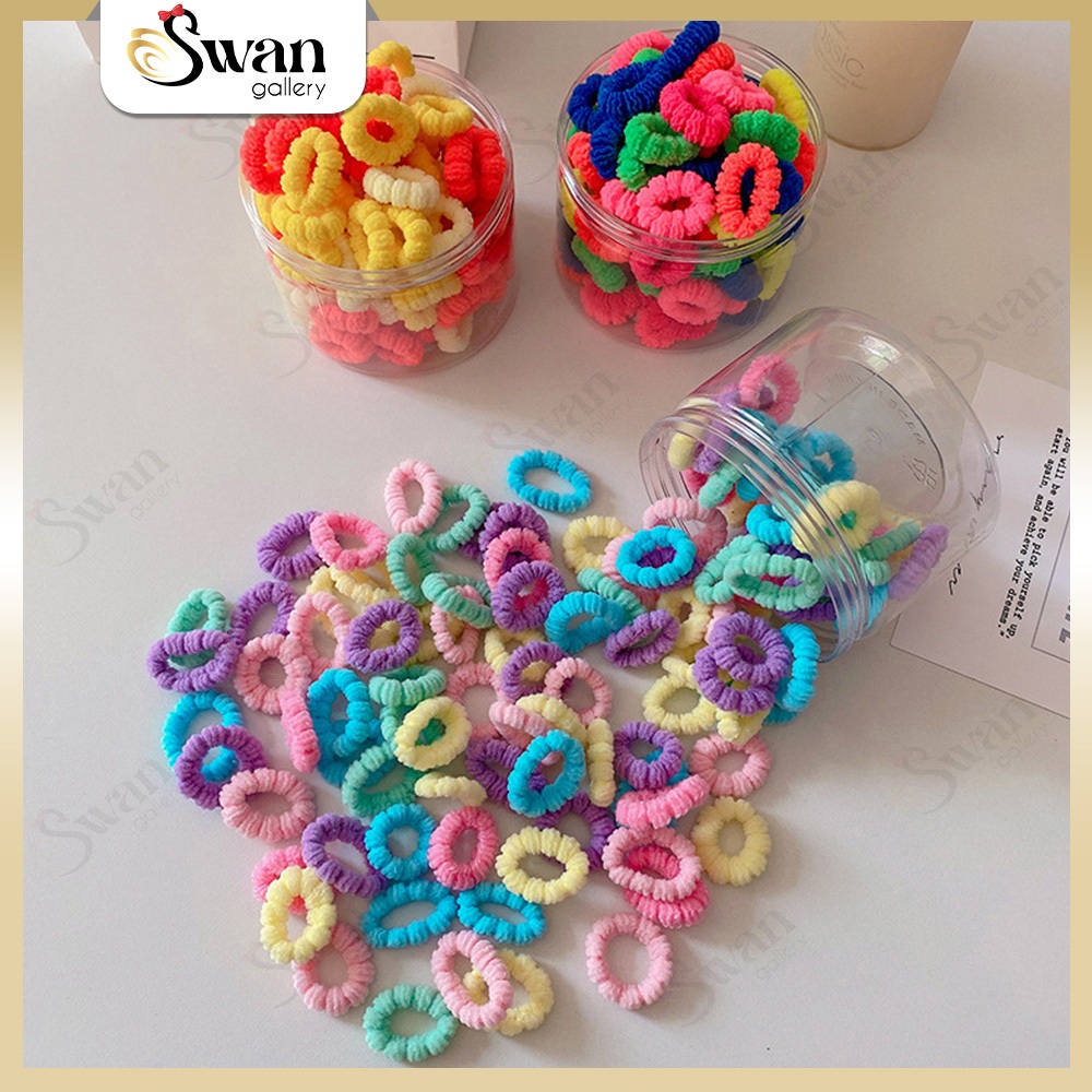 Jual Ikat Rambut Mini FREE Toples Isi 100 PCS Karet Ponytail Anak Karet ...