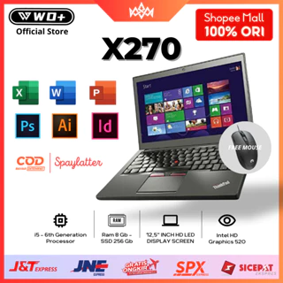 Laptop Lenovo Thinkpad X270 Core i5 Gen6 RAM 8GB SSD 256GB COD Second Like New 99% Original