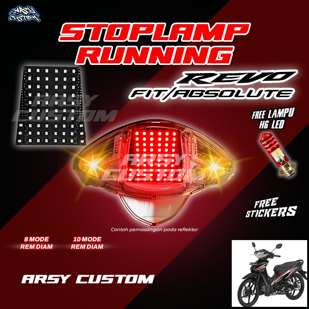 Jual Lampu Rem Running Revo Fit ABS Solute LED 8 10 Mode Running Lampu ...