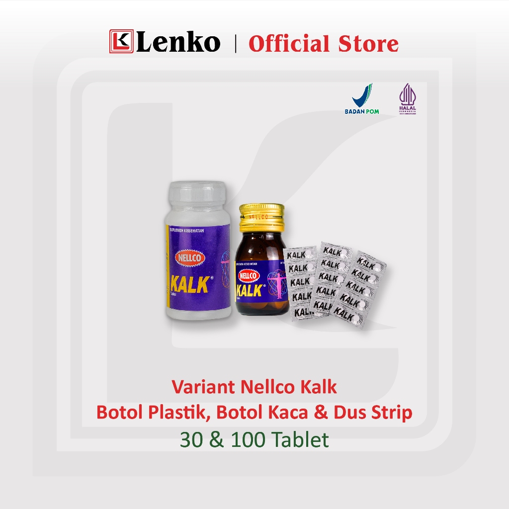 Jual Nellco Kalk Tablet (Calcium) Kemasan Botol 100s | Shopee Indonesia