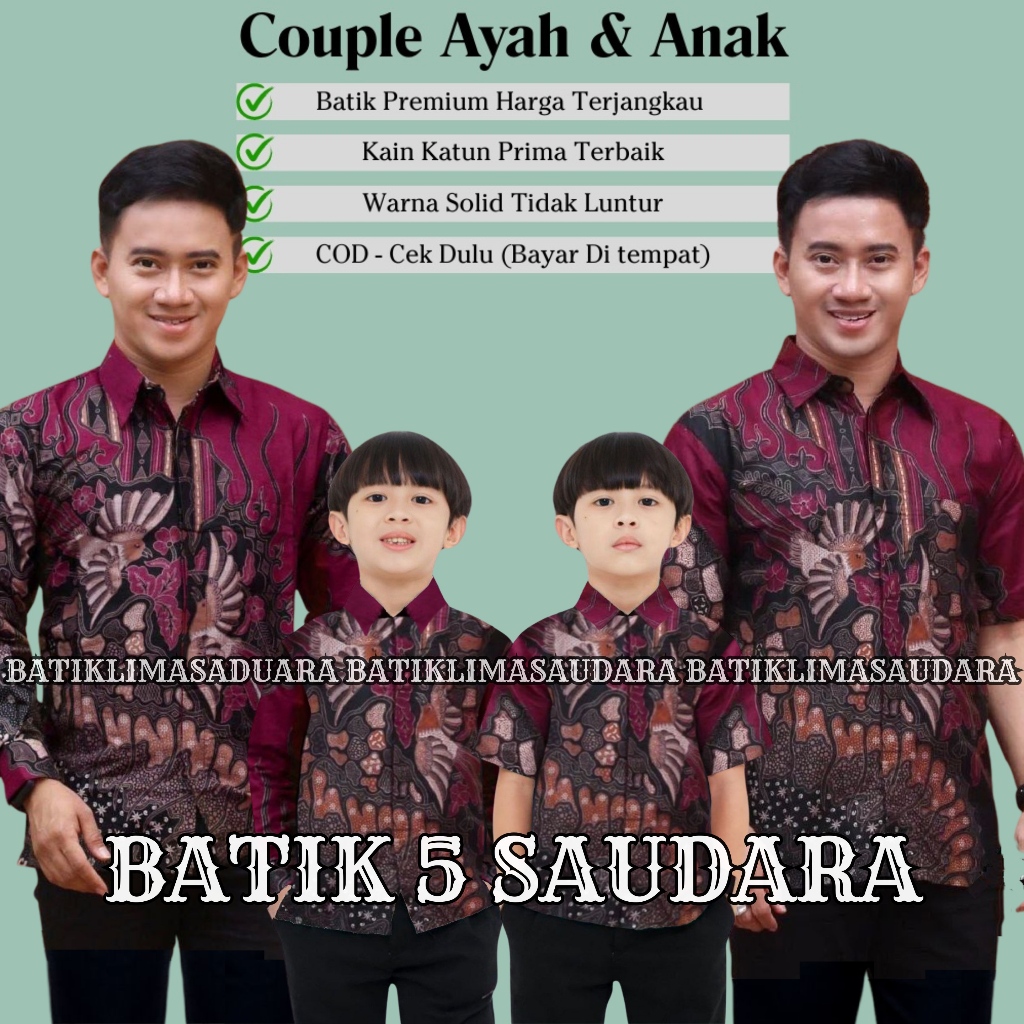 Jual Batik 5 Saudara - TERBARU Couple Sweet Batik Couple Ayah dan Anak ...