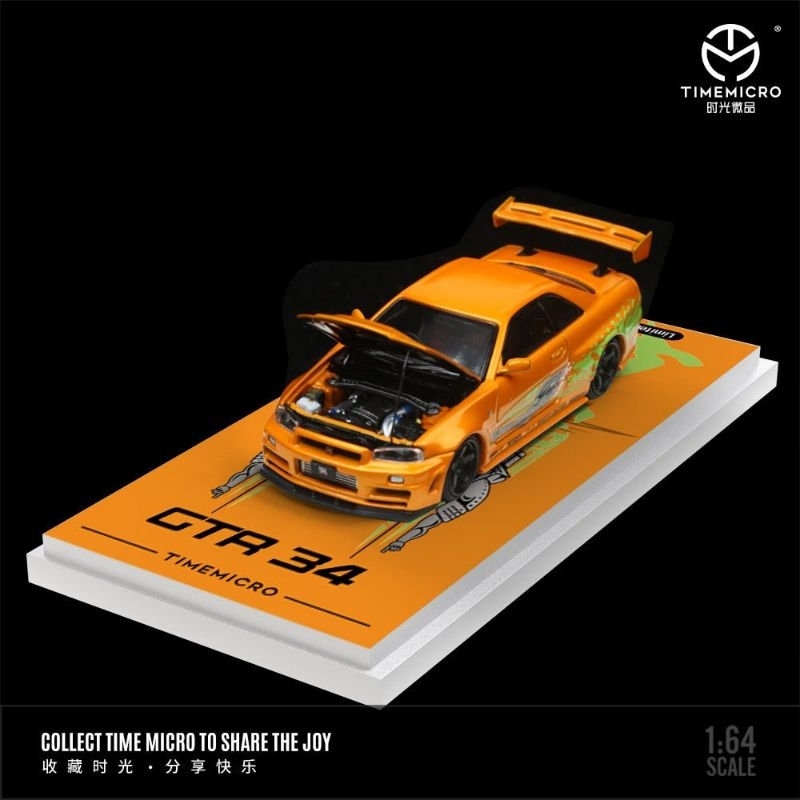 Jual TimeMicro 1/64 Nissan GT-R R34 Fast & Furious (Orange) | Shopee ...