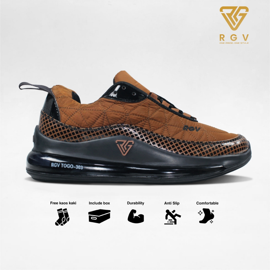 Jual RGV 38 - 44 Sepatu Coklat Sneakers Pria dan Wanita Series Togo 303 ...