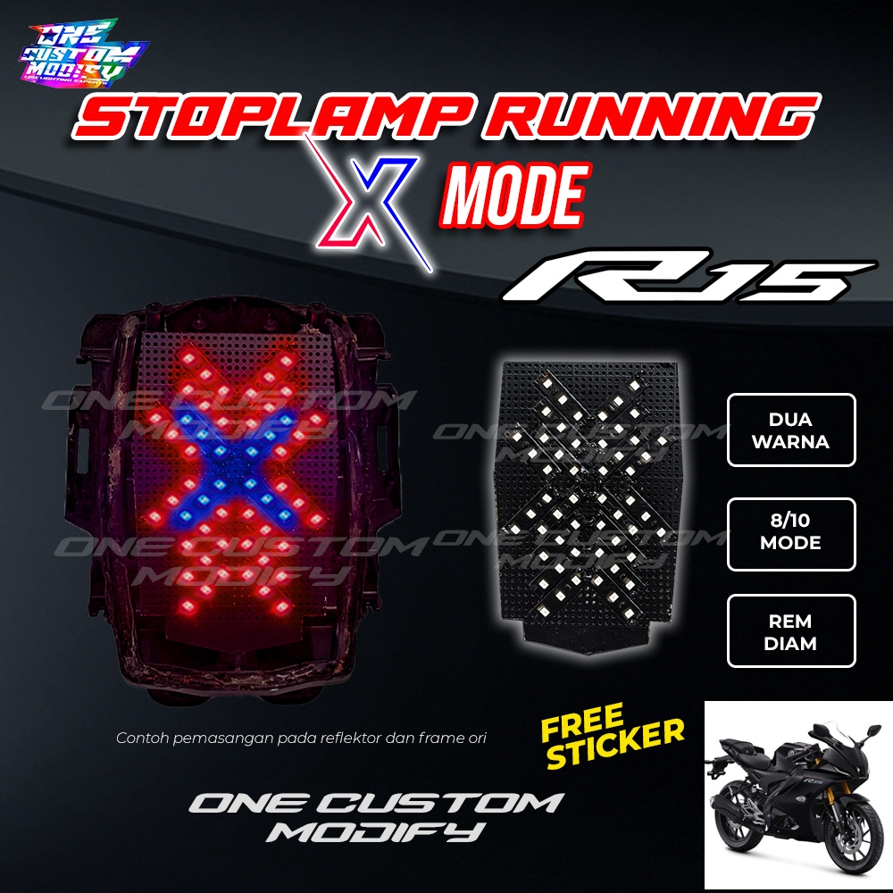 Jual Stoplamp Running X Mode R15 V3 V4 Lampu Rem LED Motor Variasi One ...