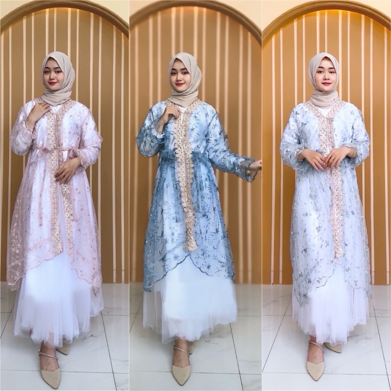 Jual Raya Dress satu Set Inner Outer Dan Rok Tutu Queenbee Fashion ...