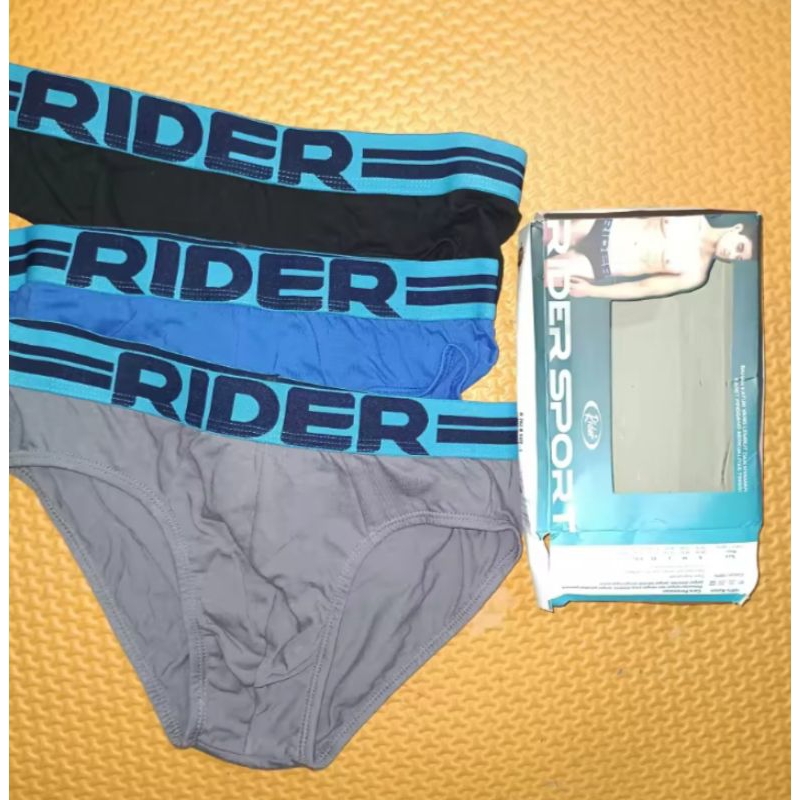 Jual PROMO!! Rider Sport Brief Man R762 Multi Colour Box 3 in 1- RIDER ...