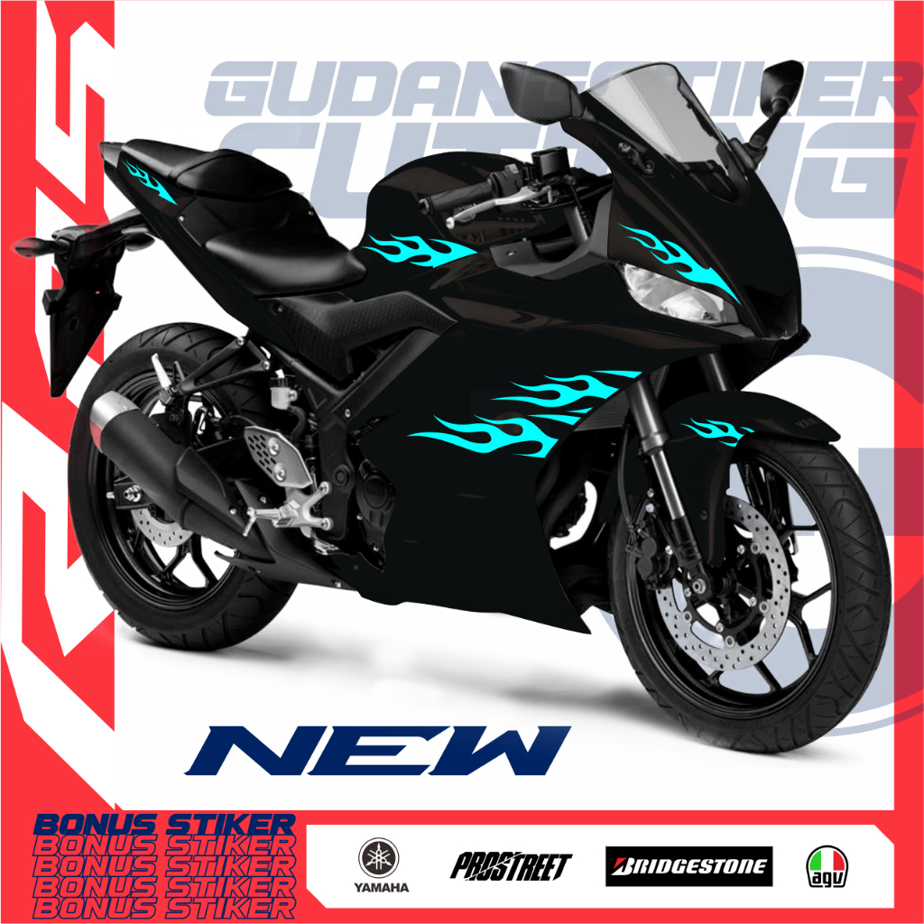Jual STRIPING CUTTING YAMAHA R25 NEW STIKER LIS API STICKER FLAME STYLE ...