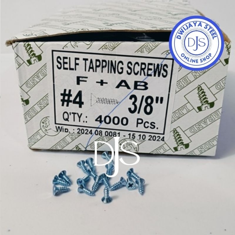Jual 100PCS TAPING FAB (+) PUTIH SEKRUP TAPPING FH (+) MOON LION #4 1CM ...
