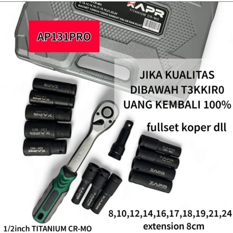 Jual APR JAPAN AP131PRO & Kunci Rachet Panjang 1/2inch Gigi 24 CR-MO ...
