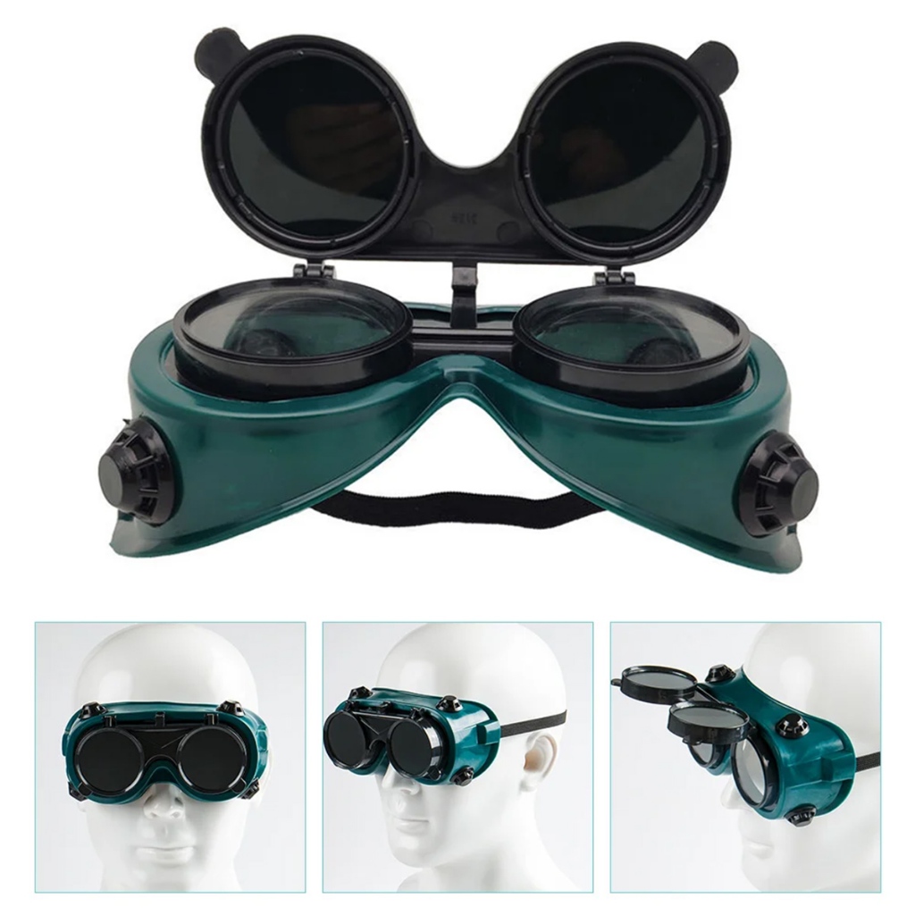 Jual Kacamata Las Double Kaca Mata Safety Welding Goggles bulat Flip ...