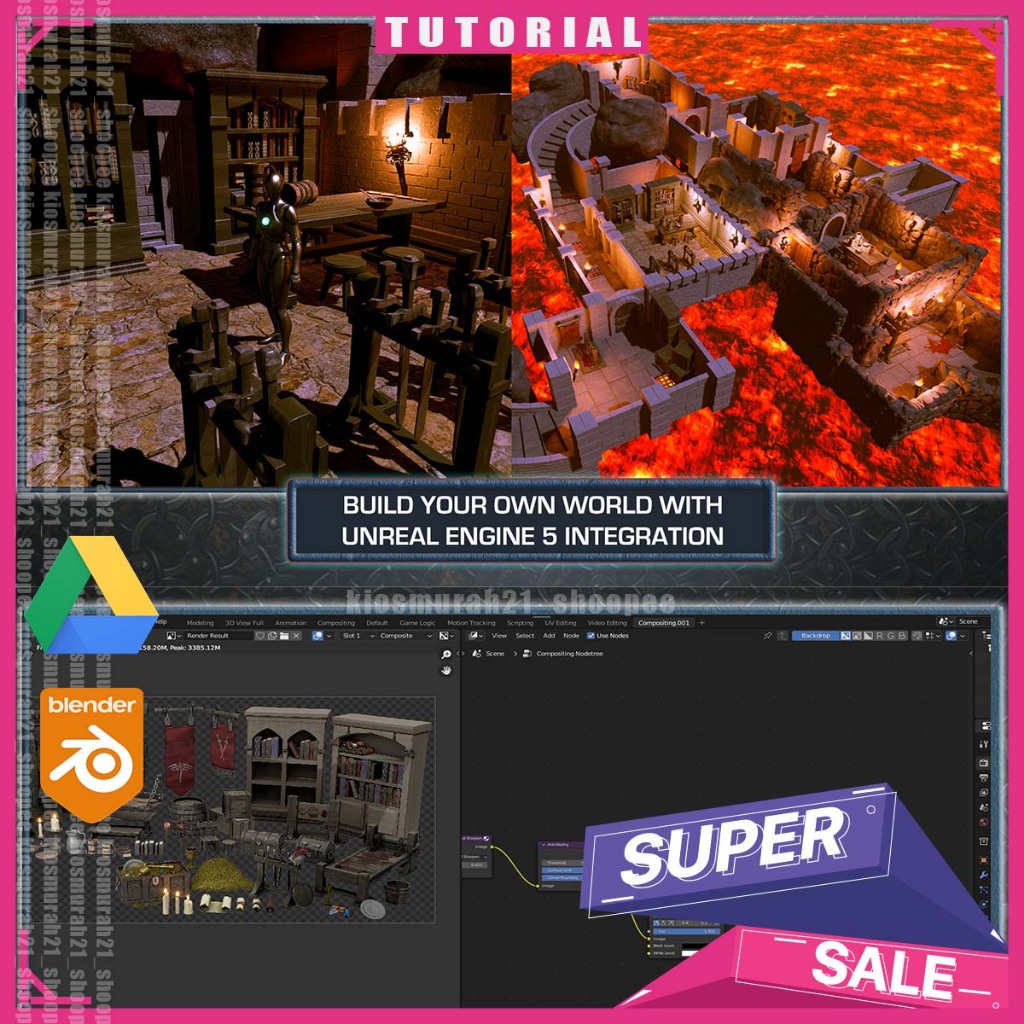 Jual Blender 3D - Blender Environment Artist Create 3D Worlds 3D ...