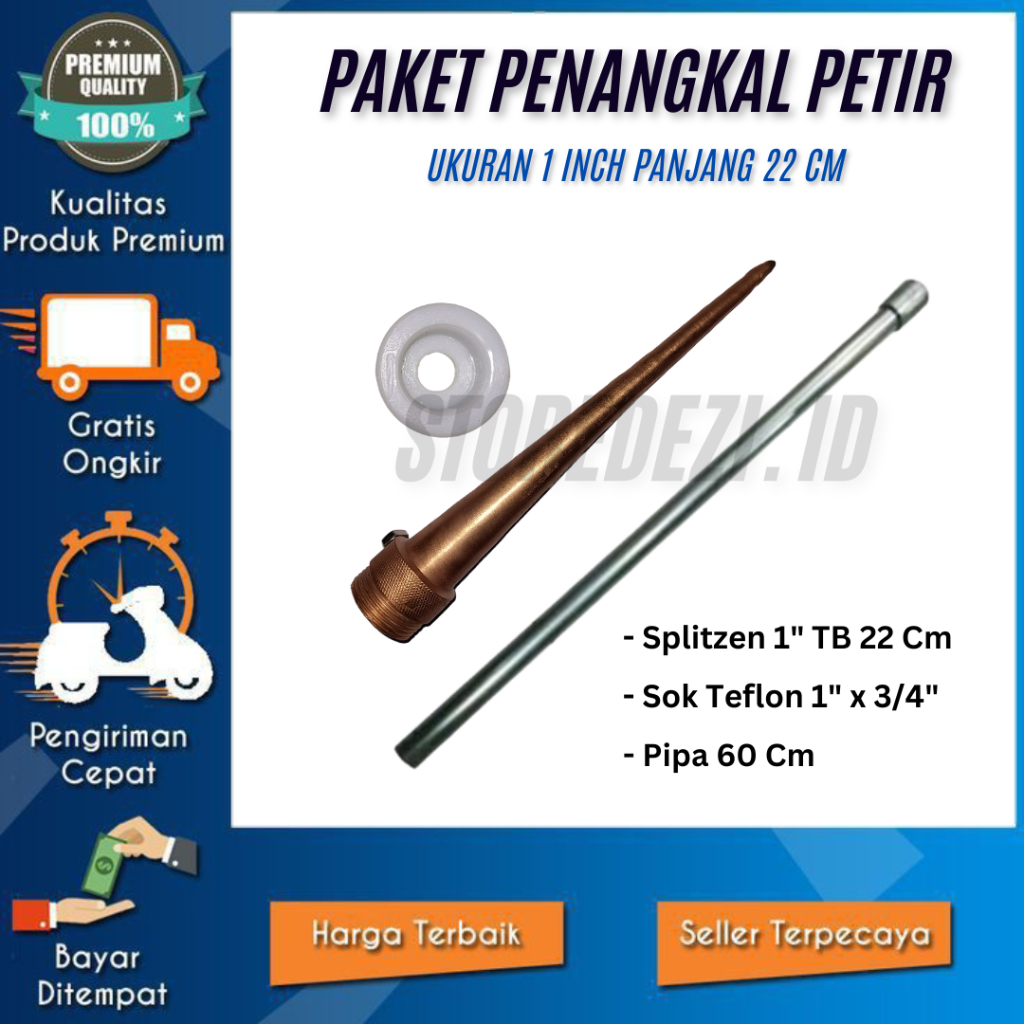 Jual Paket Tombak Splitzen Penangkal Anti Petir Untuk Rumah 1 Tombak 1 ...