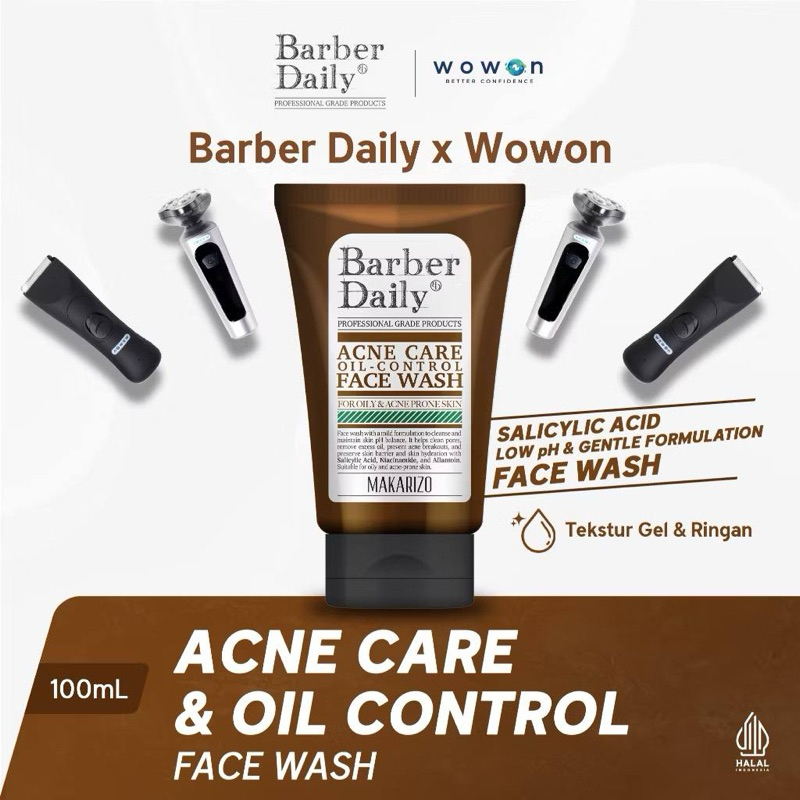 Jual Barber Daily Acne Care & Oil Control Face Wash 100mL (Terbaru