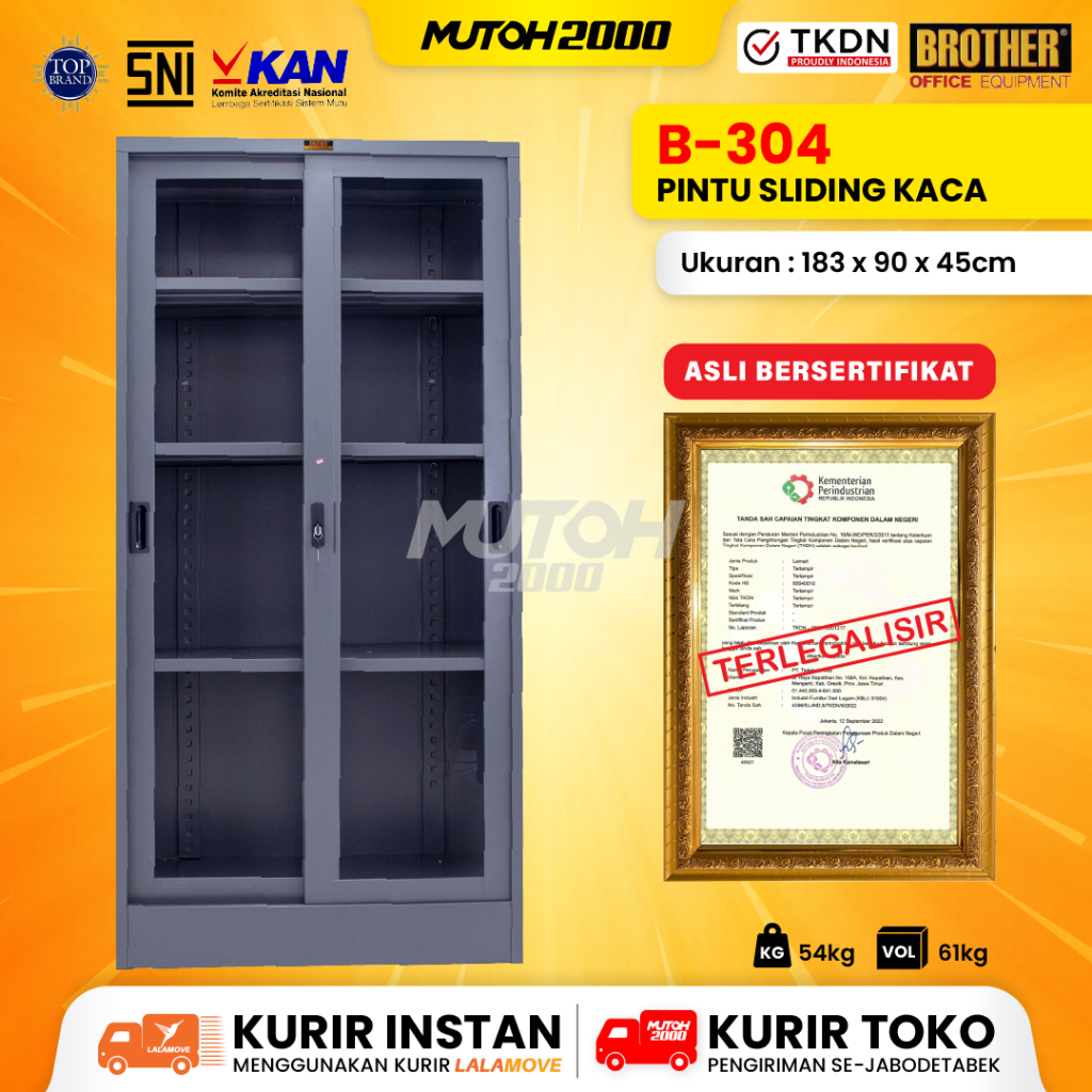 Jual Tkdn Brother Lemari Arsip Pintu Sliding Kaca Brother B Shopee Indonesia