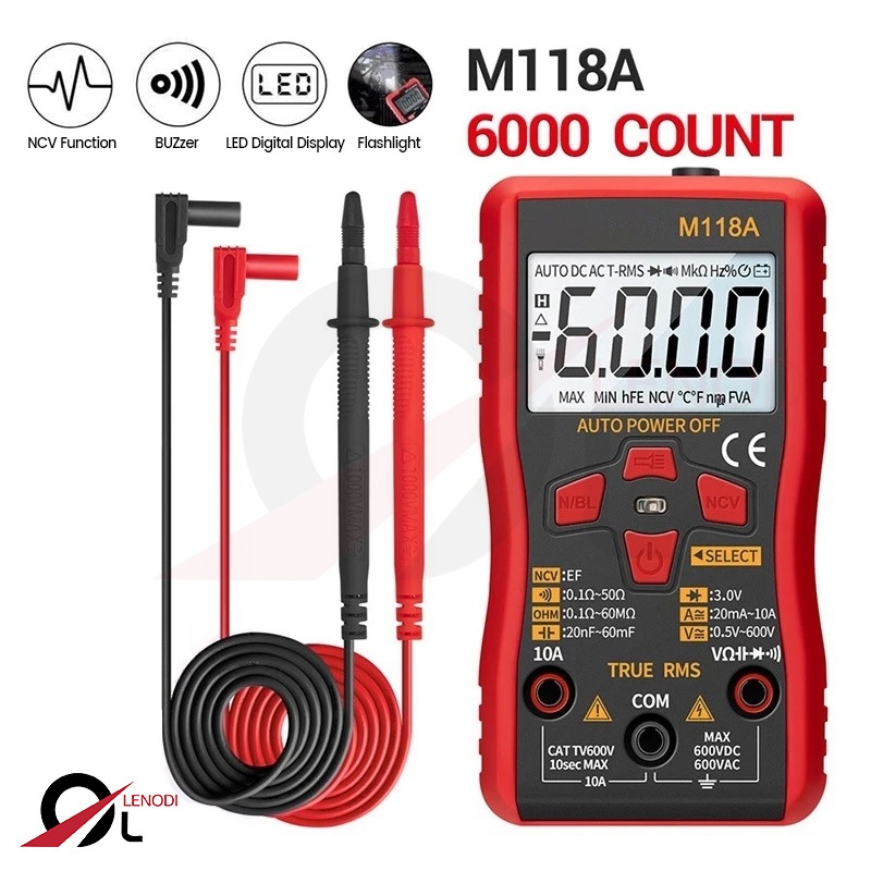 Jual LENODI Multimeter Digital Avometer Multitester /4000 Counts MULTI ...