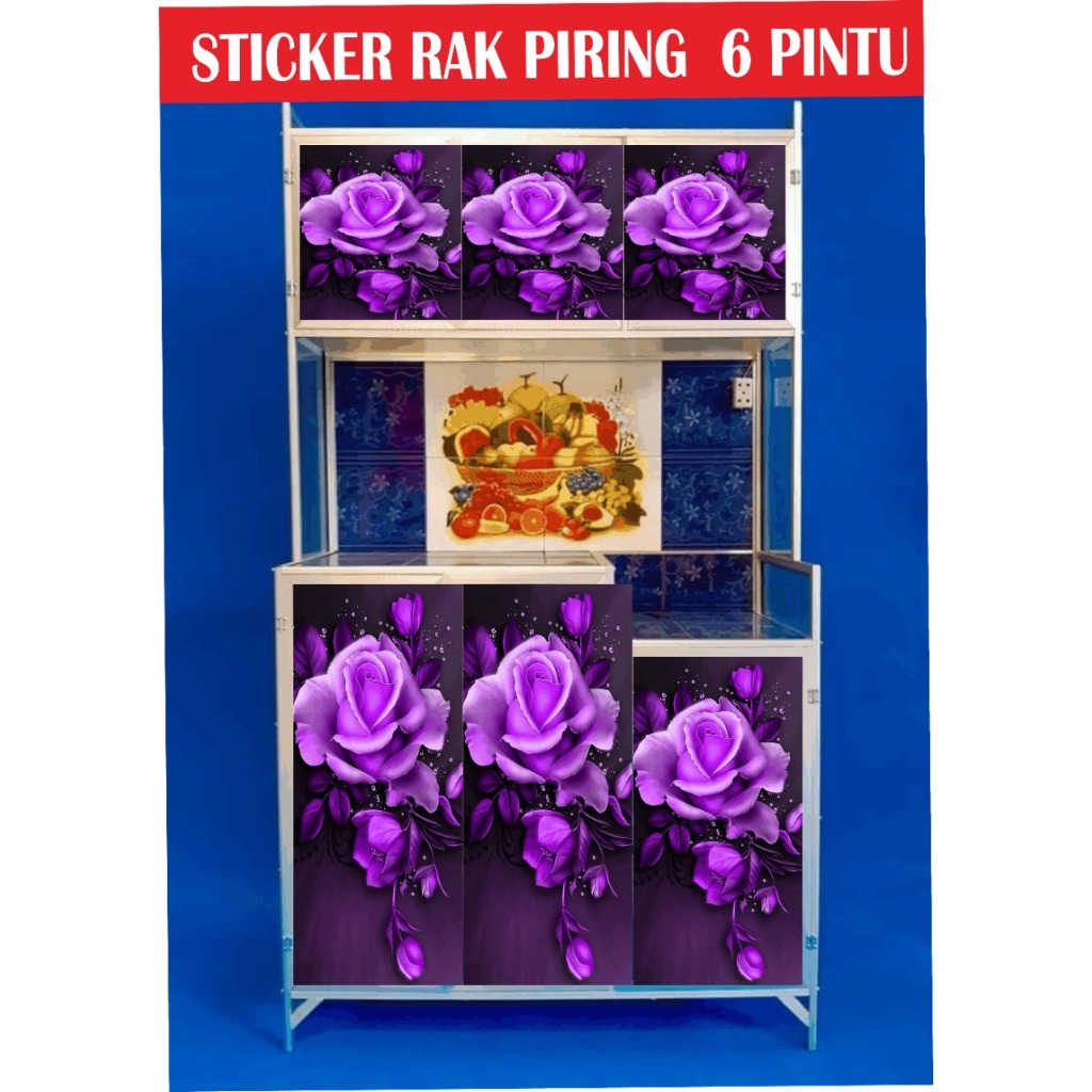 Jual STIKER WALPAPER RAK PIRING 6 PINTU MOTIF BUNGA BUNGA | Shopee ...