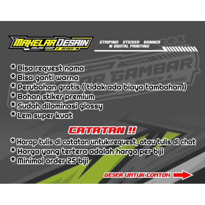 Jual STIKER RACING, STIKER NAMA CUSTOM, STIKER BENGKEL CUSTOM | Shopee ...