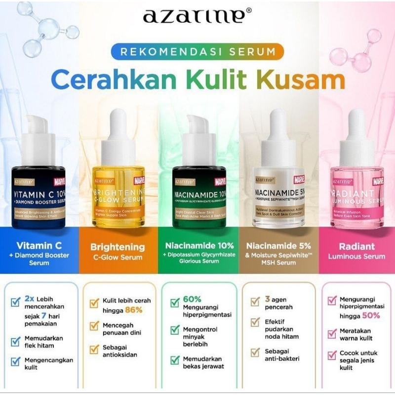 Jual AZARINE x MARVEL Serum Acne Spot // Hydramax Water // Radiant ...