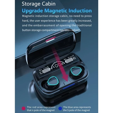 Headset Bluetooth TWS M10 Wireless 9D LED Digital Display Powerbank
