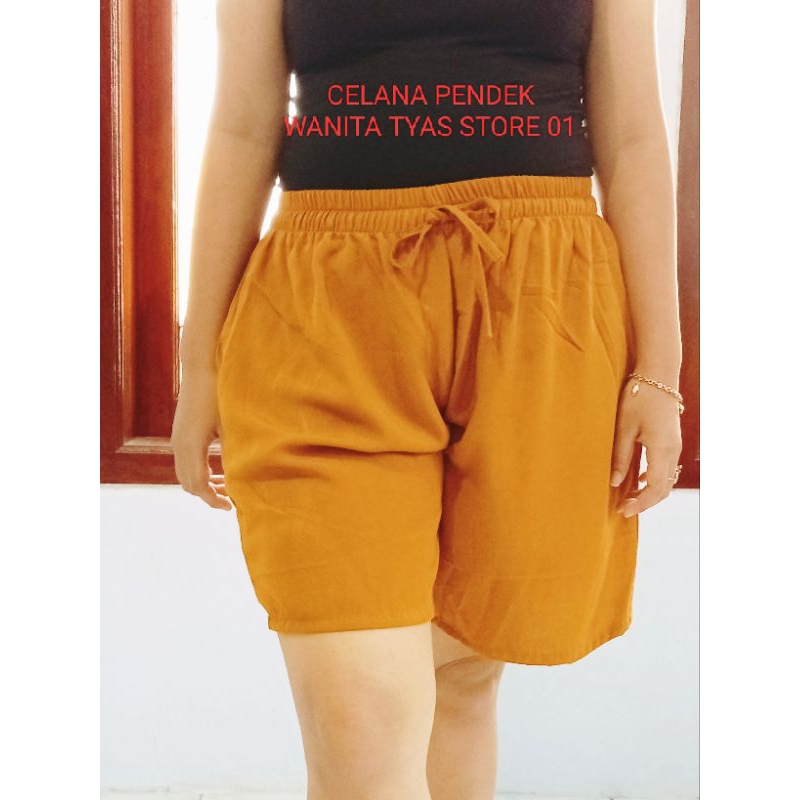 CELANA PENDEK WANITA RAYON BALI HOTPANTS HARIAN SANTAI