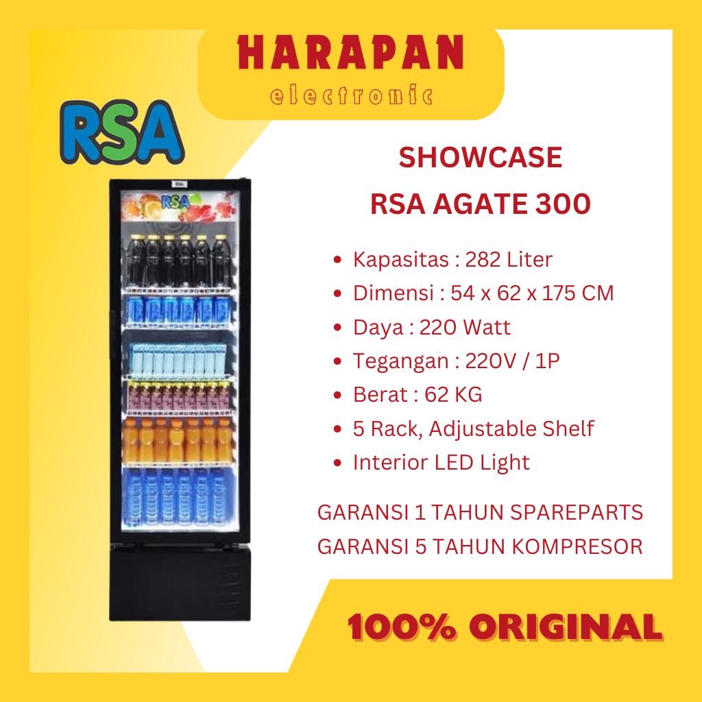 Jual SHOWCASE RSA AGATE 300 - 5 RAK 282L / DISPLAY COOLER KULKAS 282 ...