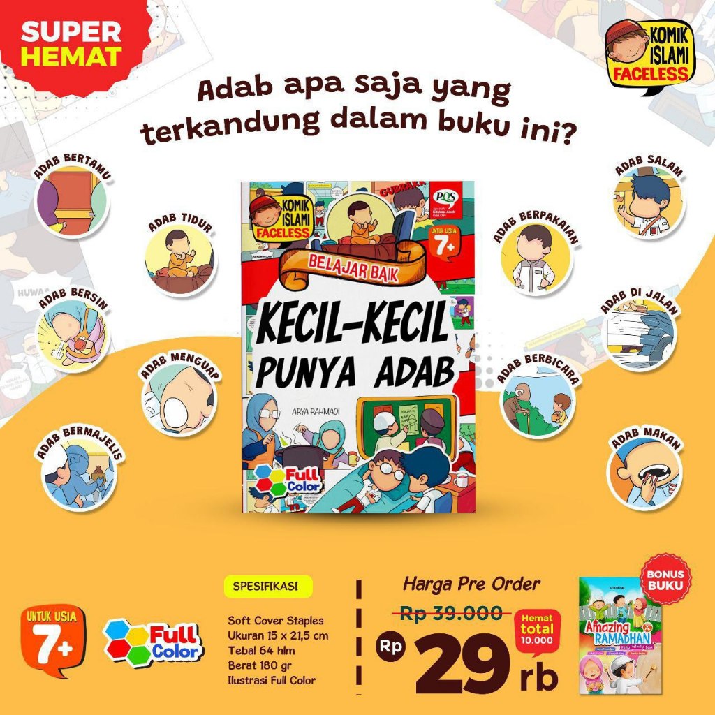 Jual Ready Stok !! Komik Anak Islami , Kecil - Kecil Punya ADAB Soft ...