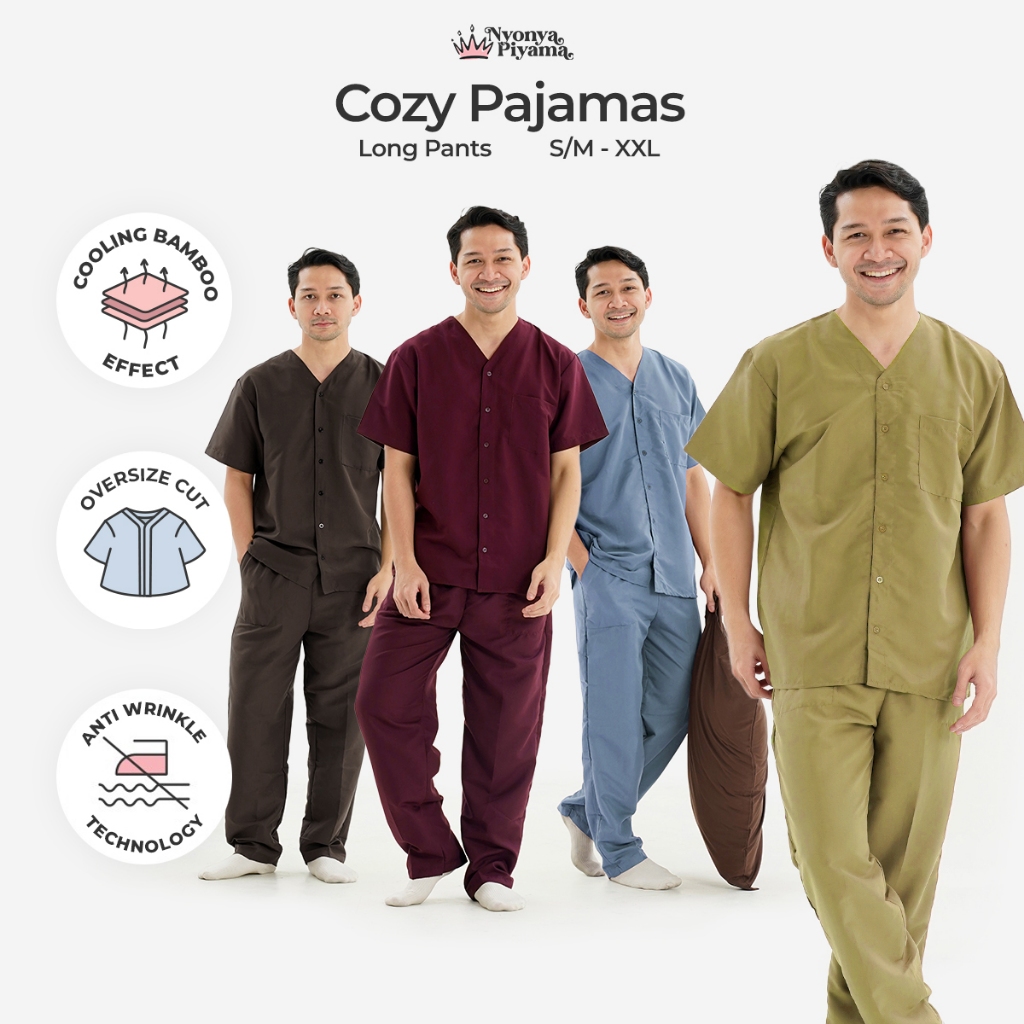 Jual [BEST SELLER] Nyonya Piyama Oversized Cozy Pajamas Poly Bamboo ...